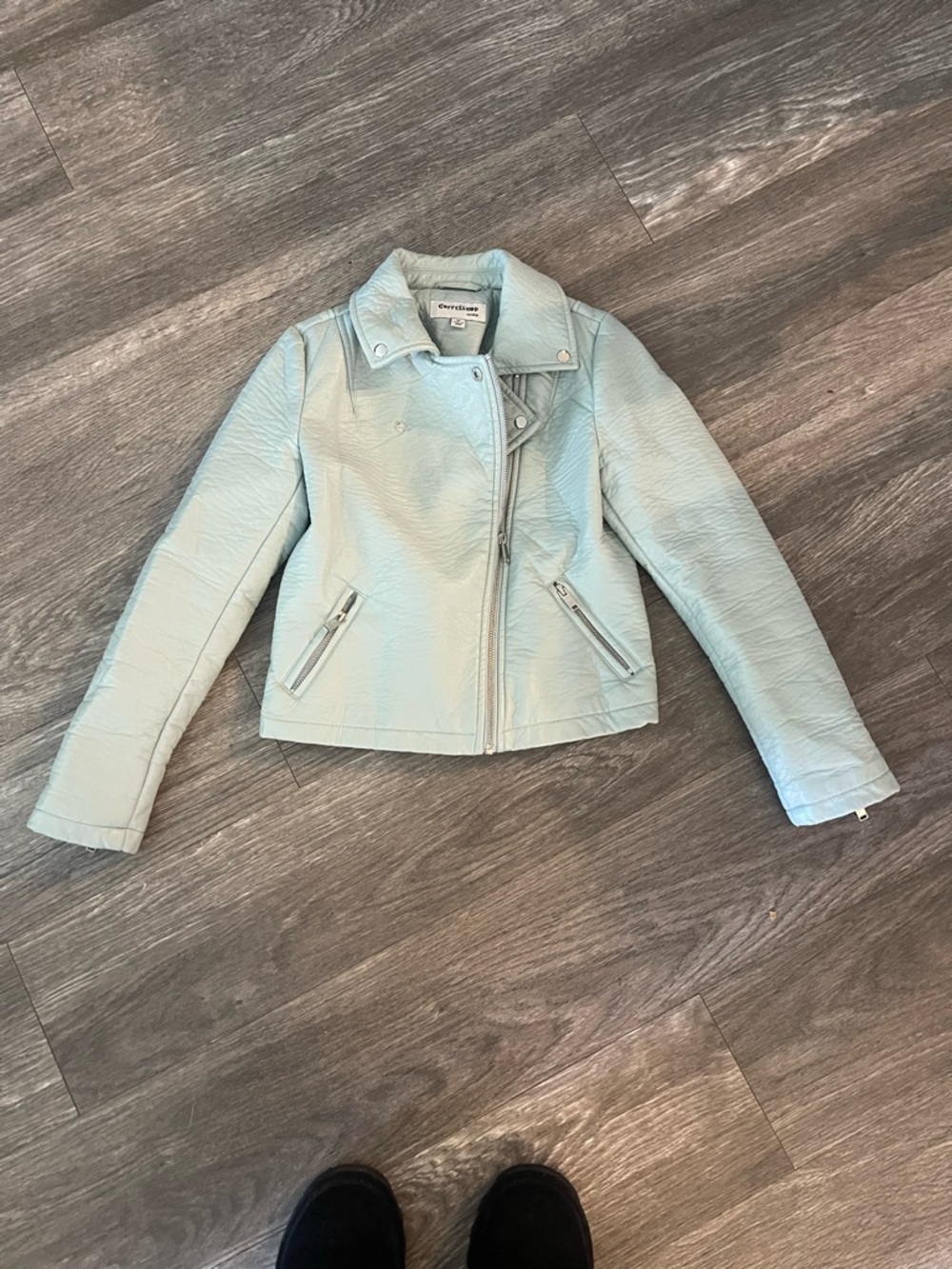 CoffeeShop Pastel Mint Moto Jacket